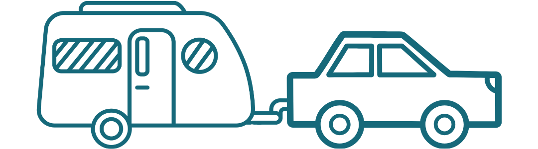 Illustration of a car towing a caravan
